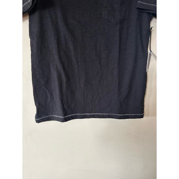 Hudson and Barrow NYC Textured Slub Crew Neck T Shirt w/ Pocket Navy Sz M NWT 28 - Picture 4 of 9